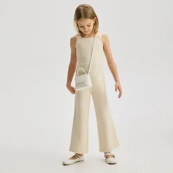 Dívčí šaty Reserved - Tweedový overal - krémová - 581EX-01X - 581EX-01X-158