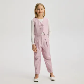 Dívčí kalhoty Reserved - Elegantní kalhoty z viskózové směsi - růžová - 803CY-30M - 803CY-30M-140