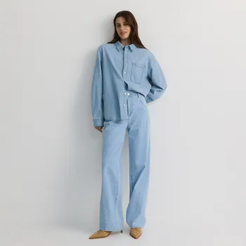 Dámské džíny Reserved - Rovné džíny s vysokým pasem - modrá - YS051-05J - YS051-05J-36