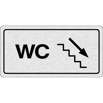 Domovní cedule B2B Partner Nalepovací cedulka na dveře - WC doprava po schodech dolů