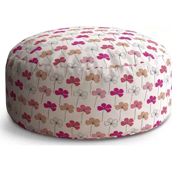 Sedací pytel Kulatý taburet Circle Růžové kvítí: 38x48 cm - Sablio