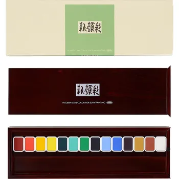 Vodová barva Akvarelové barvy Holbein Shin Gansai, sada 14 ks