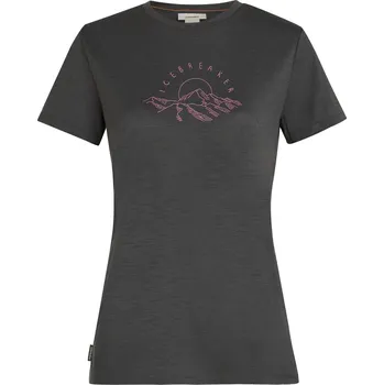 Dámské funkční triko Icebreaker W Mer 150 Tech Lite SS Tee Sunrise Sumit Velikost: M / Barva: šedá/růžová