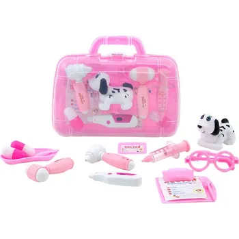 Dětská kuchyňka Veterinářka dětské lékařské potřeby s pejskem v kufříku na baterie Světlo Zvuk