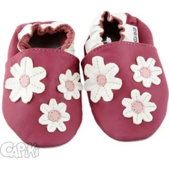 Capáčky CAPIKI Kožené capáčky 18-24 m (22/23) 15,5 cm SEDMIKRÁSKY malinové