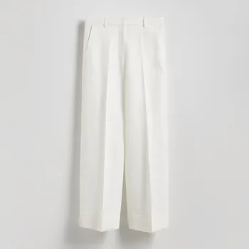 Dámské kalhoty Reserved - Široké kalhoty s příměsí lnu - krémová - YH529-01X - YH529-01X-M