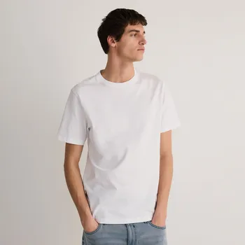 Pánské tričko Reserved - Bavlněné tričko střihu regular - bílá - 8668H-00X - 8668H-00X-XXL