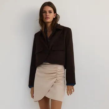 Dámská sukně Reserved - Mini sukně s nabíráním - béžová - 672DX-08X - 672DX-08X-L