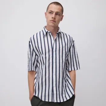 Pánská košile Reserved - Pruhovaná košile comfort fit - tmavomodrá - 140DV-59P - 140DV-59P-XL