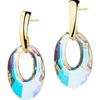 Náušnice Zlaté náušnice se syntetickými krystaly - AP541-4986