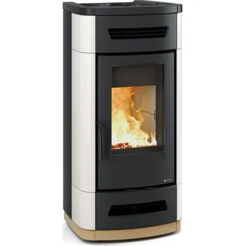 Krbová kamna La Nordica Oriana Maiolica s ventilátorem - bílá