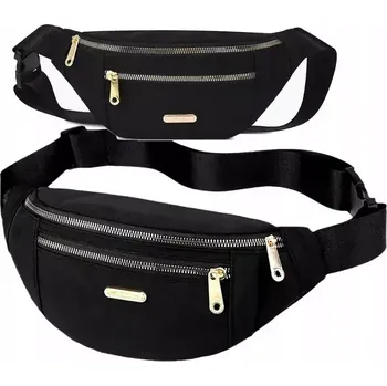 Kabelka Dámská ledvinka RETRO (Černá dámská prostorná ledvinka do pasu, přes rameno)