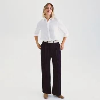 Dámské kalhoty Reserved - Viskózové kalhoty s puky - tmavomodrá - TF231-59X - TF231-59X-L