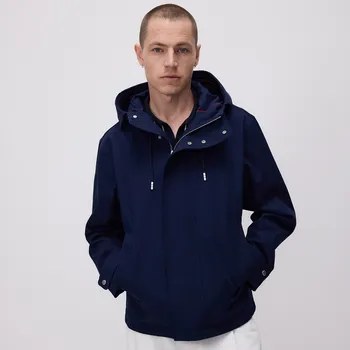 Dámský kabát Reserved - Hladká bunda s kapucí - tmavomodrá - 4769C-59X - 4769C-59X-XL