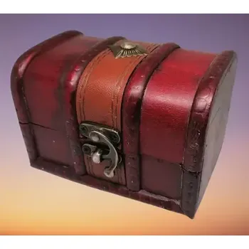 Dárková krabička Dřevěná truhlička 12×8×8 cm – vínová barva | Elegantní úložný box na šperky a drobnosti