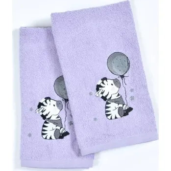 Ručník Ručník froté pro děti s výšivkou, Zebra, fialový, 30 x 50 cm