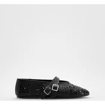 Dámské baleríny Reserved - Kožené baleríny s pásky - černý - 147CQ-99X - 147CQ-99X-37