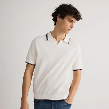 Pánské tričko Reserved - Bavlněný polo svetr - krémová - 929ED-01X - 929ED-01X-L