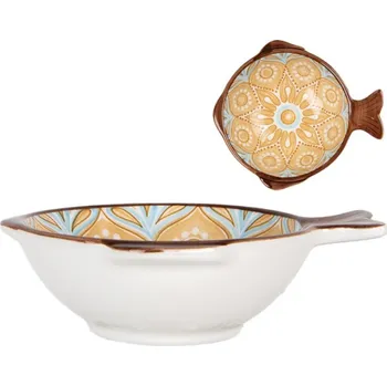 Keramická miska ryba s modro-béžovým dekorem Vis – 100 ml