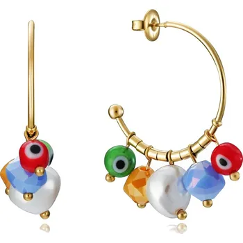 Módní doplněk Viceroy Veselé kruhové náušnice s přívěsky Kiss 1392E01019 + 2 měsíce na vrácení zboží