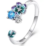 For Silver Prsten Barevný Květ se zirkony - Stříbro 925