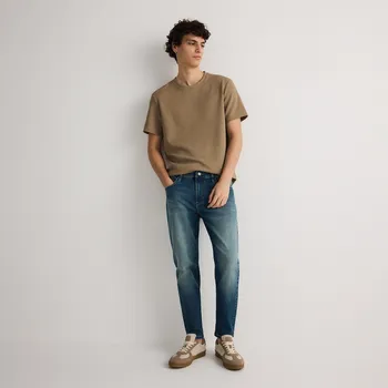 Pánské džíny Reserved - Džíny carrot slim se sepraným efektem - indigo jeans - YQ347-57J - YQ347-57J-30