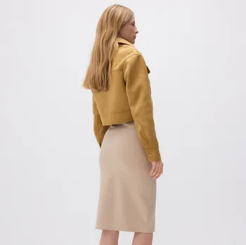 Dámské oblečení Reserved - Viskózová sukně do pasu - béžová - 7361B-08X - 7361B-08X-XL