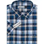 Pánská košile GREED sportovní, modro-šedo-bílé káro SK391, krátký rukáv, vel. 44