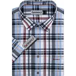 Pánská košile GREED sportovní, světlé modro-šedo-bílé káro SK392, krátký rukáv, vel. 44