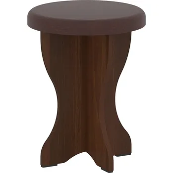 Stolička Max-i Taburet M-2 Zvolte barvu:: ořech - tmavý, Materiál: koženka - hnědá