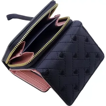 Peněženka Malá peněženka PURSE ROC25 (Dámská malá klasická peněženka se srdíčkem v černém provedení - rozměr 10,5 x 8 x 3,7 cm)