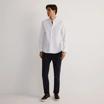 Pánské kalhoty Reserved - Kalhoty chino slim s příměsí viskózy - tmavomodrá - 7913H-59X - 7913H-59X-36