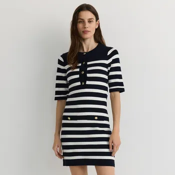 Dámské šaty Reserved - Mini šaty s proužky - tmavomodrá - 388GG-59X - 388GG-59X-S