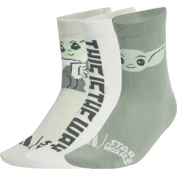 Dětské vysoké bavlněné ponožky adidas LK SW MNDO 3PP K zelené JG5809 - KXL | UK 6,5 | US 8