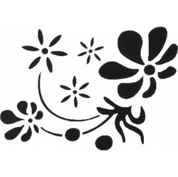 Plastová šablona, KVĚTINA 2, 15x15cm, 1 kus