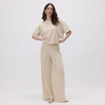 Dámské kalhoty Reserved - Volné kalhoty s viskózou - tělová - YU027-02X - YU027-02X-S