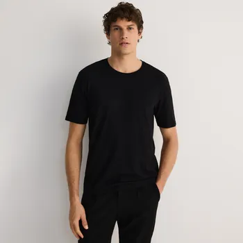 Pánské tričko Reserved - Tričko regular s bambusovým vláknem - černý - 7460Z-99X - 7460Z-99X-M-6