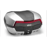 V58N kufr GIVI Maxia 5 černo-stříbrný lakovaný matný (Monokey), červená optika, objem 58 l