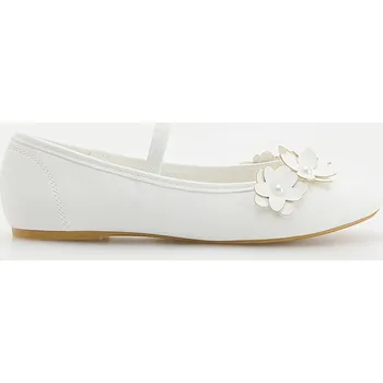 Dámské baleríny Reserved - Baleríny s květinou - bílá - 622DL-00X - 622DL-00X-37