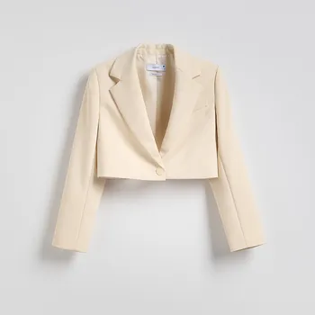 Dámské sako Reserved - Krátké sako - krémová - YT230-01X - YT230-01X-XS