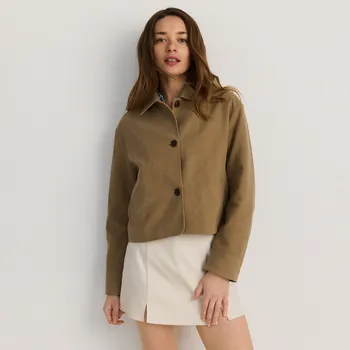 Reserved - Kraťasová sukně s viskózou - béžová - 721AC-08X - 721AC-08X-L