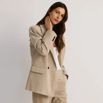 Reserved - Dvouřadý manšestrový blejzr - béžová - 279FT-08X - 279FT-08X-XS