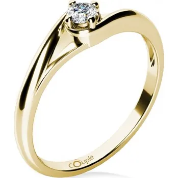 Prsten Couple, Zásnubní prstýnek Jane, žluté zlato a zirkon, vel. 53, prům. 16.9 mm, 585-68-1-4175.0Z00.0.53.001