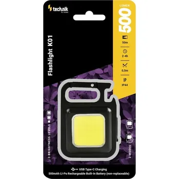 Svítilna MT-K01 Technik pracovní lampa Clip-Light K01 (nabíjecí baterie 500mAh) COB LED + USB-C (500 lm)