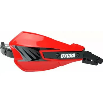 Motocyklový chránič Chrániče páček / kryty rukou s hliníkovou výztuhou CYCRA VORTEX HAND GUARDS UNIVERSAL U-CLAMPS barva červená/černá, pár (vhodné pro řídítka o průměru 22 mm a 28 mm )