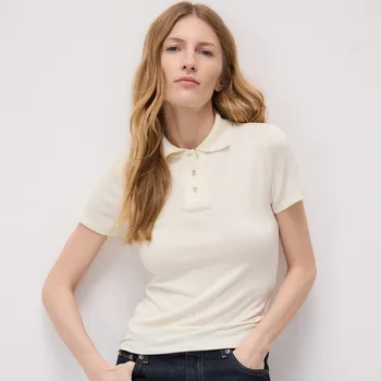 Dámské tričko Reserved - Polo s viskózou - světle žlutá - YT896-10X - YT896-10X-XL