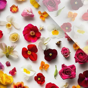 Umělé hedvábí / silky mírně elastické miluji květiny