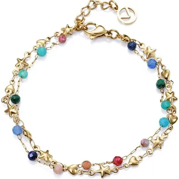 Módní doplněk Viceroy Dvojitý pozlacený náramek s korálky Kiss 14175P01019 + 2 měsíce na vrácení zboží