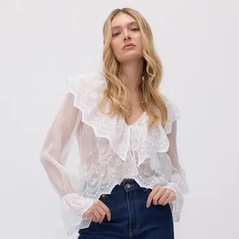 Reserved - Volánová halenka - bílá - 557FB-00X - 557FB-00X-XL