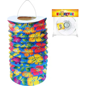 Party dekorace HRAČKY KARNEVAL Lampion Hawai oválný papírový 15cm na svíčku skládaný